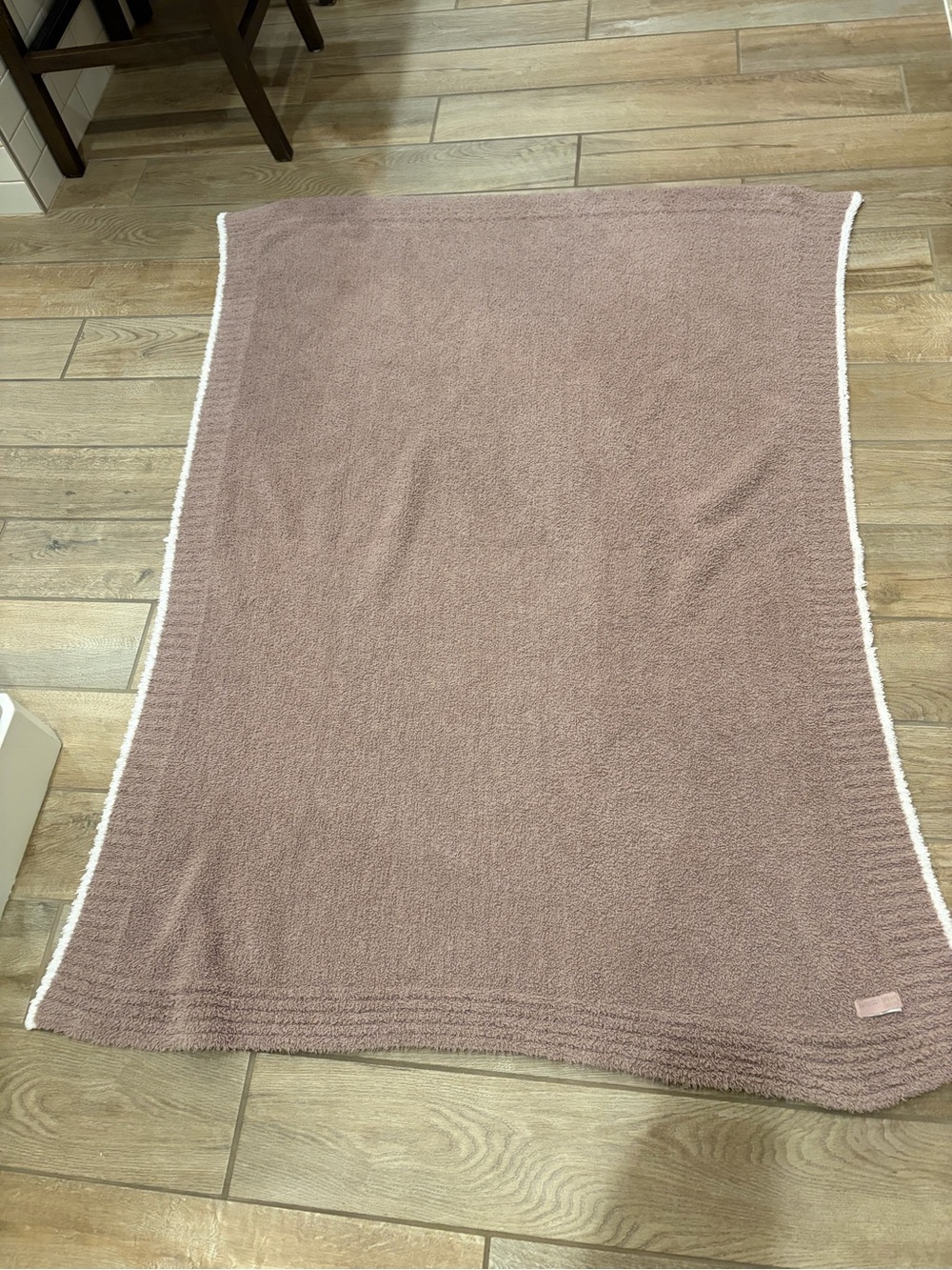 Barefoot Dreams CozyChic mauve pink throw